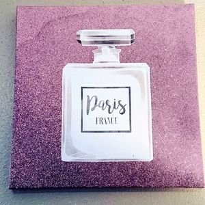 Paris France Pink Glitter Canvas